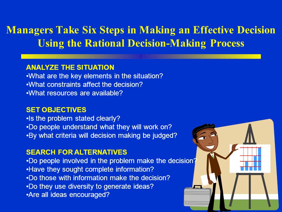 3 criteria for good decision making by a manager